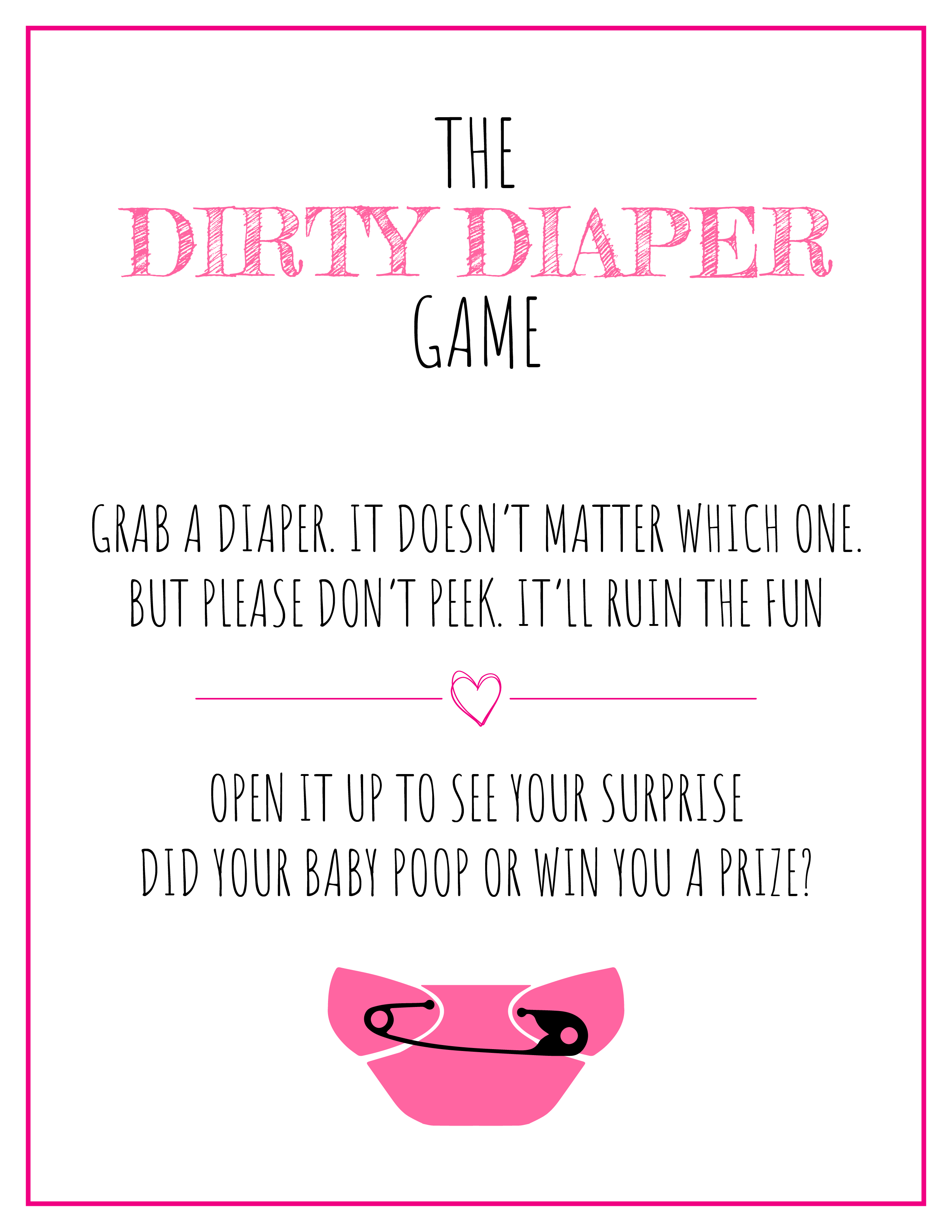 Baby Shower The Dirty Diaper Game Graphic